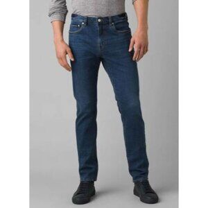 PrAna Hillgard Slim Jean Medium Ozone Wash Mens 42/30 Stretch Tapered Denim NWT